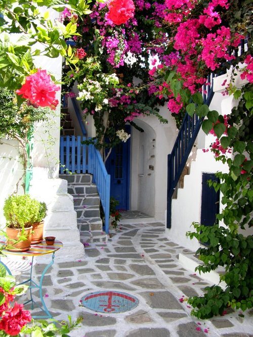Courtyard, Parros Island, Greece