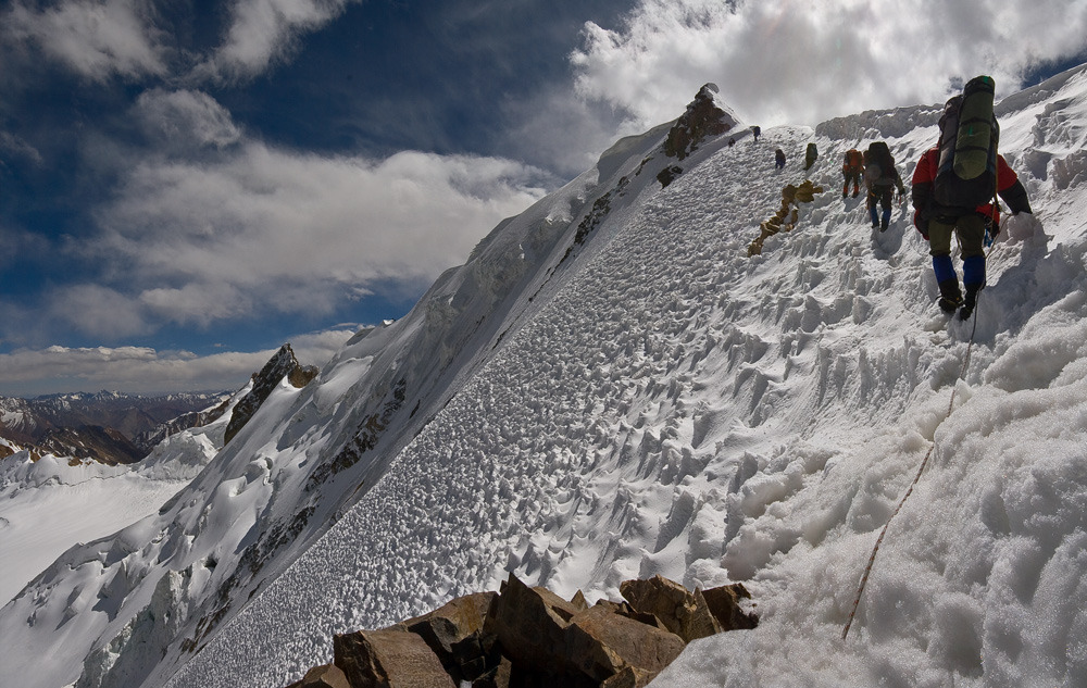 Climbing expedition in Pamir Mountains.