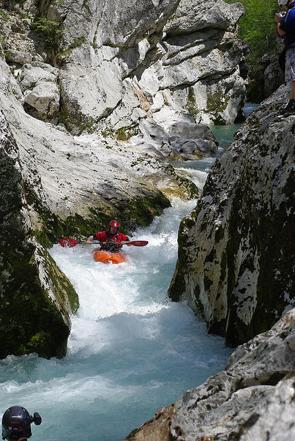 by GavinParry on Flickr.Kayaking on Soca River - Dinaric Alps, Slovenia.