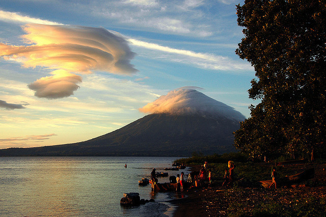 by marc_guitard on Flickr.Ometepe Island and volcan Concepcion covered in clouds, Nicaragua.