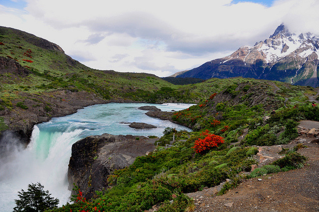 Salto Grande waterfall in Torres del Paine NP, Chile