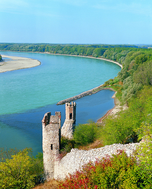 The maiden tower at Devin Castle, on the shores of Danube river, Slovakia