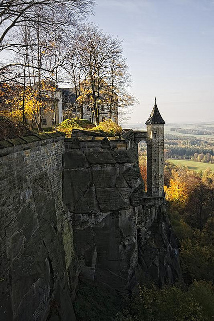 The observation tower at Konigstein Fortress in Saxony, Germany