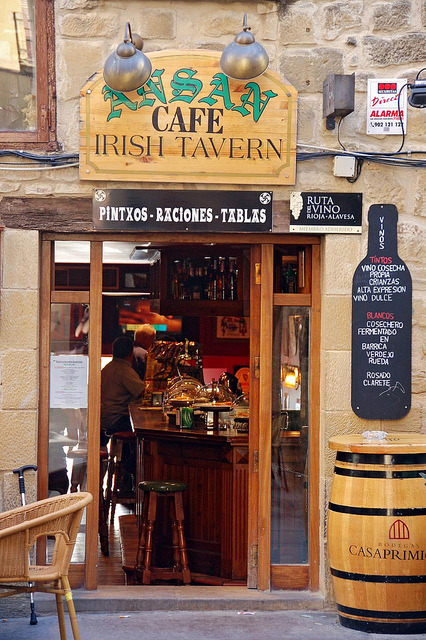 Irish tavern on a spanish town, Laguardia, Rioja, Spain