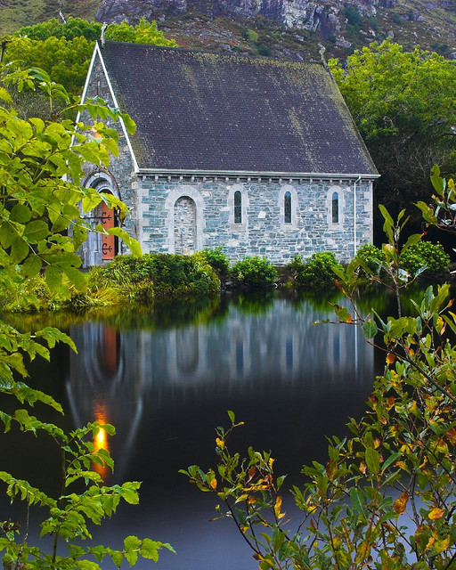 Small church at Gougane Barra in Cork County, Ireland
