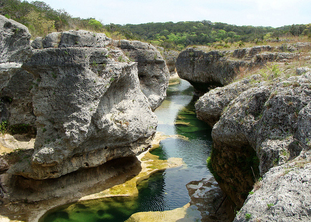 The Narrows, a geological feature located in Knox County, Texas, USA