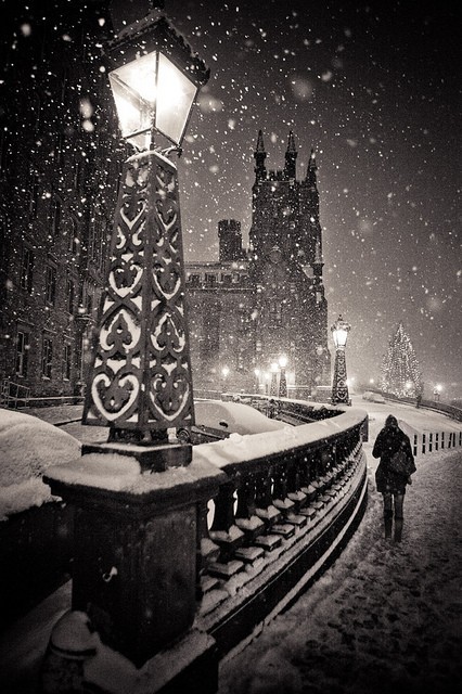 Snowy Night, Edinburgh, Scotland