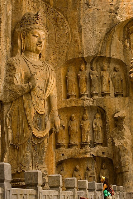 Buddha statues at Longmen Caves in Henan Province, China
