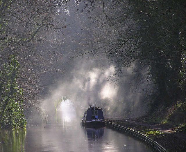 Early morning light on Shropshire Union Canal, England