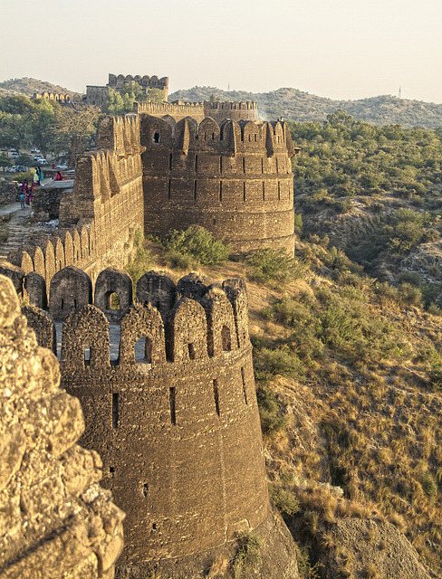 The walls of Rohtas Fort in Punjab, Pakistan