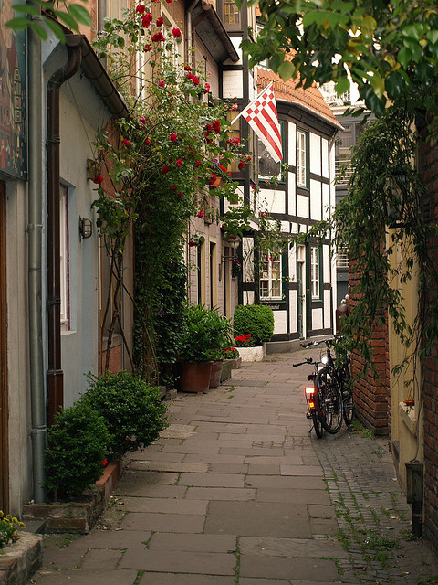 Schnoor street in the old part of Bremen, Germany