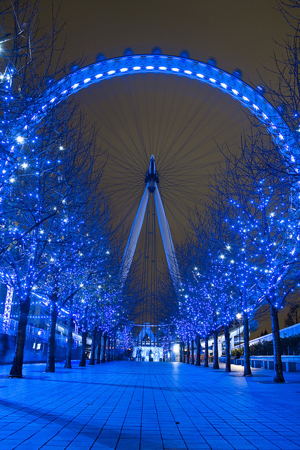 Blue nights, London, England