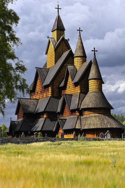 Heddal stave church in Telemark, Norway