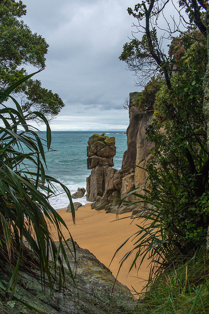 Hidden beach on Abel Tasman National Park, New Zealand