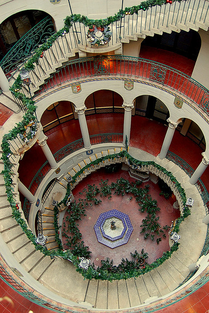 The spiral staircase at Mission Inn, Riverside / California