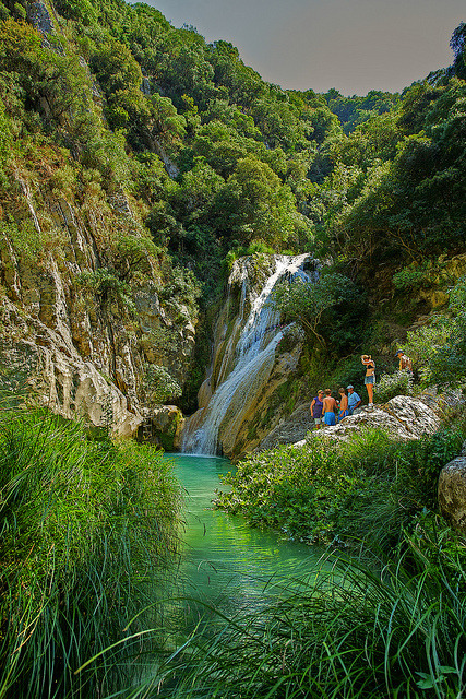Natural swimming pools and waterfalls of Polylimnio, Greece