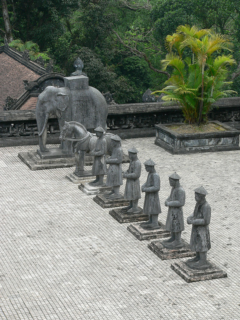 Statues at Khai Dinh Mausoleum, near Hue / Vietnam